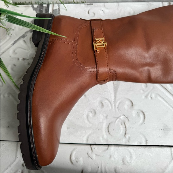 POLO BY RALPH LAUREN Everly Riding Boots size 6.5 Deep Saddle color - Picture 8 of 13